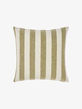 01763l417 Linen House Vintage Stripe European Pillowcase Pesto - 65x65cm