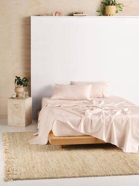 01g90g631 Linen House Vienna Sheet Set Pink - Single 180cm X 254cm 1 Flat She