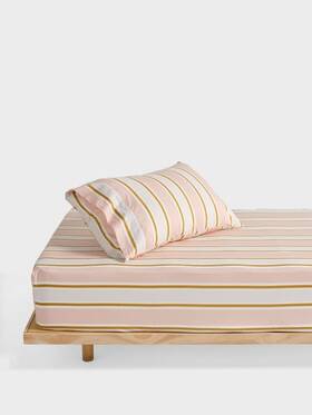 01897n320 Linen House Kids Sailor Stripe Pink Fitted Sheet Pillowcase Set - King Single 01897n320 Linen House Kids Sailor Stripe Pink Fitted Sheet Pillowcase Set - King Single
