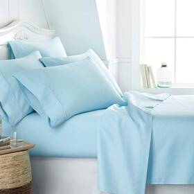 Linen Market 196901017190 6 Piece Bed Sheet Set Aqua Twin Xl