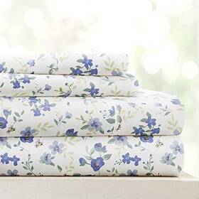 Linen Market 816651027422 3 Piece Twin Sheets Light Blue Floral - Sleep Better Than Ever With These U