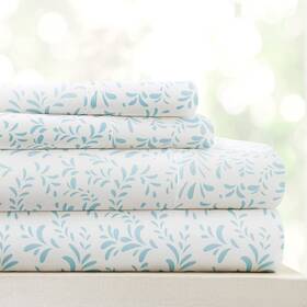 Linen Market 816651027477 4 Piece Full Bedding Sheet Set Light Blue Vines - Sleep Better Than Ever Wi