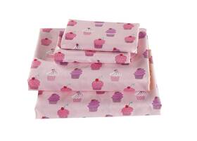 Linen Plus 665752455579 Sheet Set For Girls/teens/adults Cupcakes Pink White Lavender Flat Fitt