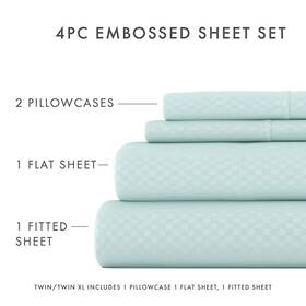 4pcemb Linens & Hutch Premium Ultra Soft Collection Checkered Bed Sheet Queen Size 4 Pc Set Aqua 4pcemb Linens & Hutch Premium Ultra Soft Collection Checkered Bed Sheet Queen Size 4 Pc Set Aqua