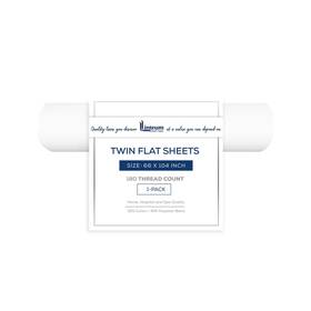 Lt66104fst180 Linteum Textile Supply White Bed Sheet Soft And Comfortable Twin Size Flat