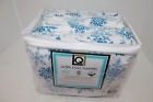 Living Quarter Quarters White Blue Snowflake Queen Size Flannel Sheet Set New 888252611638