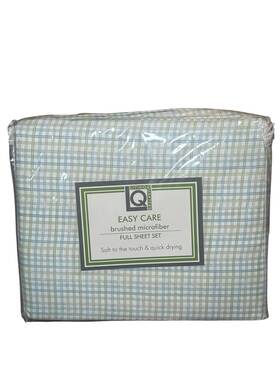 Livingquarters 806222380605 Living Quarters Easy Care Brushed Microfiber Full Sheet Set Plaid Blue Green Livingquarters 806222380605 Living Quarters Easy Care Brushed Microfiber Full Sheet Set Plaid Blue Green