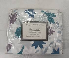 Livingquarters 806222433271 Living Quarters Easy Care Brushed Microfiber Full Sheet Set - Inch Petals Floral