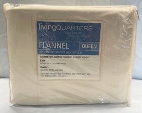 Livingquarters 821492006338 Living Quarters Queen Flannel Sheet Set 4 Piece 100% Cotton White New Livingquarters 821492006338 Living Quarters Queen Flannel Sheet Set 4 Piece 100% Cotton White New