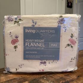 Livingquarters 840136002321 New Living Quarters Flannel Sheets Floral Heavy Weight Cotton Holiday Full Size
