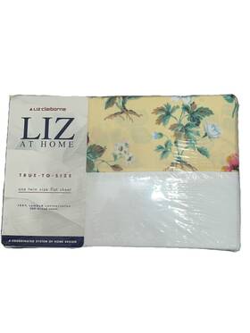 Liz Claiborne 030473072648 Vintage Home In Full Bloom Twin Size Flat Sheet New Sealed Cotton