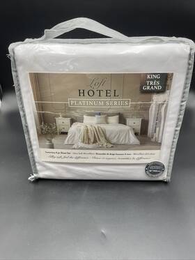 Loft Hotels 874754627420 Hotel Platinum Series King Sheet Set 4pc Deep Pockets White New