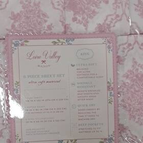 Rn153935 Loire Valley Maison King 6 Piece Ultra Soft Floral Sheet Set Pink Deep Pockets
