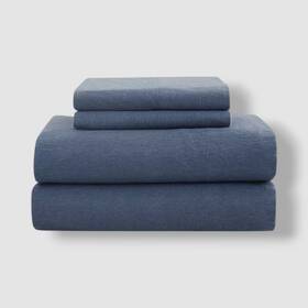 London Fog 783048164049 Blue Super Soft Flannel 4-piece King Size Sheet Set