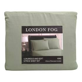 783048320766-p London Fog Ny 6-piece Luxurious And Ultra-soft Microfiber Sheet Set King Green