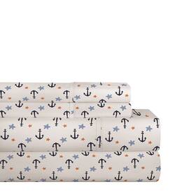 Lullaby Bedding 641361511608 Away At Sea Twin Xl Percale Sheet Set