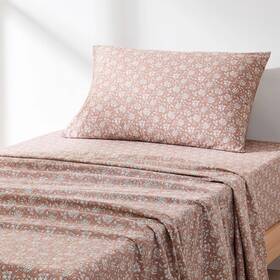 94727499 Lush Decor D Cor Twin 3pc Zara Floral Block Cotton Sheet Set Terracotta