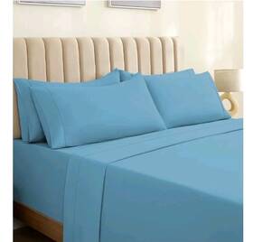 Luxclub 750783176217 6 Pc Full Size Sheet Set Sheets Deep Pockets 18 Inch Eco Friendly Wrinkle Free Blue