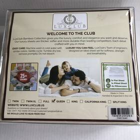 Luxclub 750783179249 Bamboo Collection 6 Pc Inch Cream Queen Sheet Set Deep Pockets 18 New