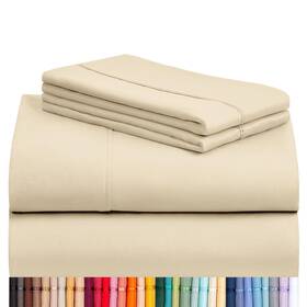 Luxclub 810033410345 Twin Sheet Set Cream 3pc Deep Pockets Hotel Bedding Machine Washable