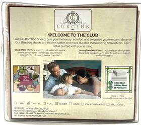 Luxclub 810033410352 Bamboo Hypoallergenic Collection Sheet Set Beige Twin Xl 4pc