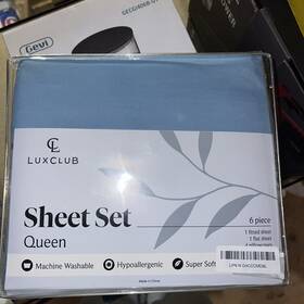 Luxbamboo-6pc-atj-sky-qn-fl Luxclub Sheet Set Sheets Deep Pockets 18 Inch Eco Friendly Wrinkle Free 6 Pc Luxbamboo-6pc-atj-sky-qn-fl Luxclub Sheet Set Sheets Deep Pockets 18 Inch Eco Friendly Wrinkle Free 6 Pc