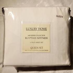 Lh-1600s-6pc-whi-q Luxury Home Queen Sheet Set 6 Pc White Egyptian Softness Deep Pockets 1600 Series New