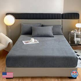 Lweipsqlin B0chk32g4m Velvet Fitted Sheet Twin Sizefleece Plush Bed Mattress