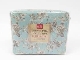 Rn94963 Macys Queen Size 100% Cotton Floral Vintage Collection 4pc Sheet Set Brand New Rn94963 Macys Queen Size 100% Cotton Floral Vintage Collection 4pc Sheet Set Brand New