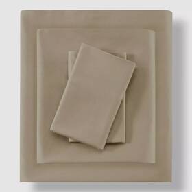 Madison Park 086569261182 Brown 525 Thread Count 4 Piece Cream Sheet Set Full Khaki