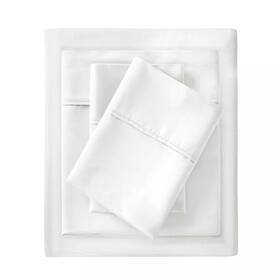 53117281 Madison Park Queen 1500 Thread Count Cotton Blend 4pc Sheet Set White