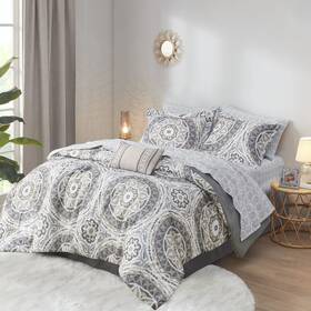 Madison Park 675716709891 Essentials Bed In A Bag Comforter Set Medallion Damask Design All Season Be Madison Park 675716709891 Essentials Bed In A Bag Comforter Set Medallion Damask Design All Season Be