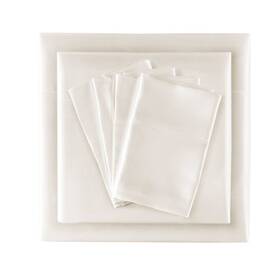 82326870 Madison Park King Satin Luxury 6pc Sheet Set Ivory