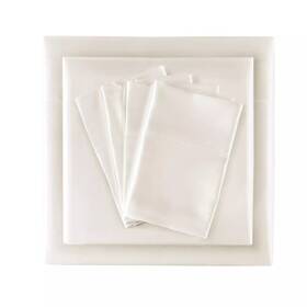 82326881 Madison Park Full Satin Luxury 6pc Sheet Set Ivory