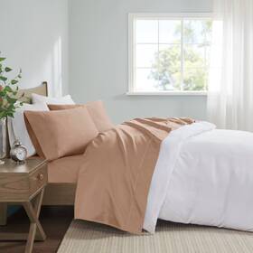 87620037 Madison Park Queen 600 Thread Count 100% Pima Cotton Sheet Set Rose Gold