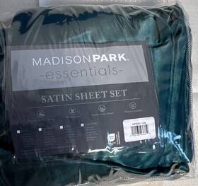 Mpe20-1148 Madison Park Essentials Satin Sheet Set Cal King Teal 6-piece 4 Pillowcases