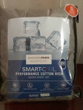 Kl20-3009 Madison Park Essentials 900 Thread Count Smart-cool Sheet Set Gray Queen