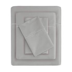 Mp20-5054 Madison Park Sheet Set Queen 4-piece 600tc Pima Cotton Sateen In Light Grey