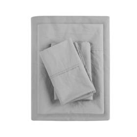 Mp20-5391 Madison Park Sheet Set King Hypoallergenic 200-thread Count Relaxed Cotton Grey