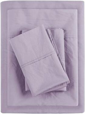Mp20-5395 Madison Park Peached Percale Cotton Sheet Set Bedding Full Size Purple 4 Piece Mp20-5395 Madison Park Peached Percale Cotton Sheet Set Bedding Full Size Purple 4 Piece