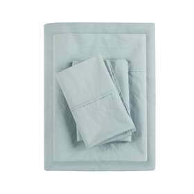 Mp20-5415 Madison Park Sheet Set 4-pcs King Solid Color Bedroom Linen Machine Wash Green