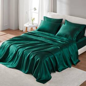 Mpe20-1144 Madison Park Essentials Satin Sheets Twin Size Luxurious Silky Bed Elastic