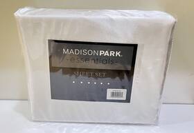 Mpe20-900 Madison Park Satin Luxury 6pc White Wrinkle-free Luxurious Sheet Set - Queen