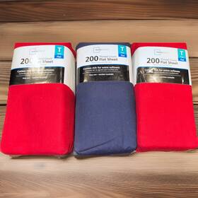 Mainstay 300001427388 Three 200 Thread Count Flat Sheets Twin Total Of