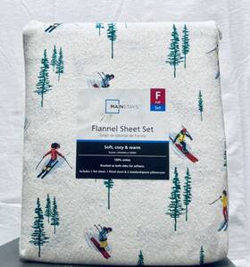 Mainstays 053526078072 Full Size 4 Piece Vanilla Dream Skiers Flannel Sheet Set New Holidays Mainstays 053526078072 Full Size 4 Piece Vanilla Dream Skiers Flannel Sheet Set New Holidays