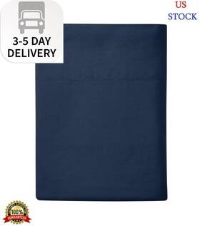 13257220 Mainstays 300 Thread Count Easy Care Blue Cove Cotton Blend Percale Flat Bed She