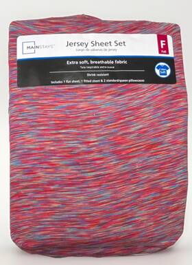 Mainstays 300008541420 Full Jersey Sheet Set Multicolor 100% Cotton Breathable