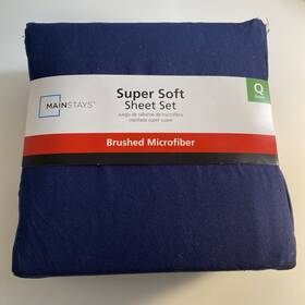 Za5u Mainstays 657725974620 Super Soft Recycled Brushed Microfiber Bed Sheet Set Queen Navy Za5u Mainstays 657725974620 Super Soft Recycled Brushed Microfiber Bed Sheet Set Queen Navy