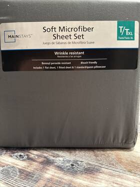 Mainstays 810029073448 Soft Wrinkle Resistant Microfiber Sheet Set Twin/twin Xl Triangle Geo
