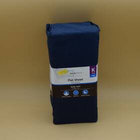 Mainstays 840125904520 300tc Cotton Rich Percale Easy Care Adult/teen Flat Sheet Blue King